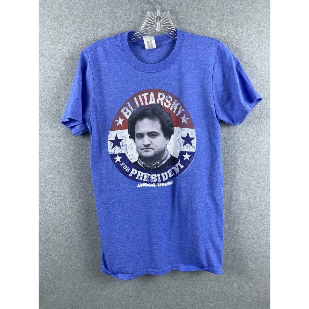 Animal House Blutarsky for President Shirt Size S Blue Short‎ Sleeve Tee Bluto